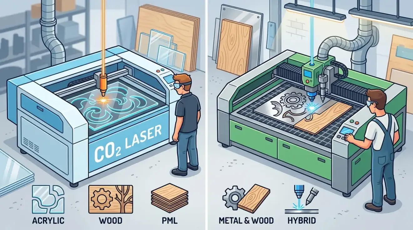 CO2 Laser Cutting Machines for Acrylic, Wood, and Mixed Materials