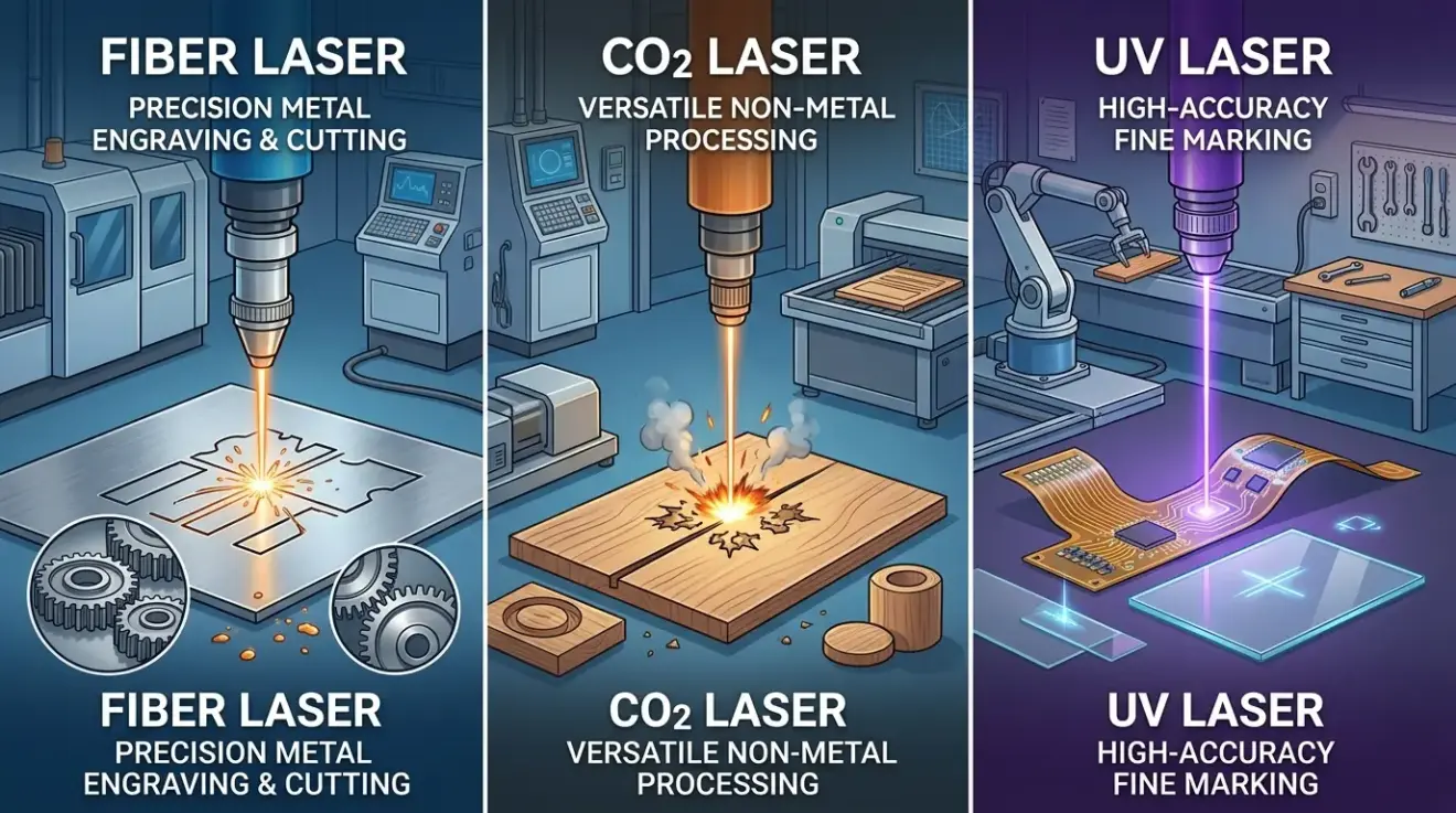 Fiber Laser vs CO2 Laser vs UV Laser