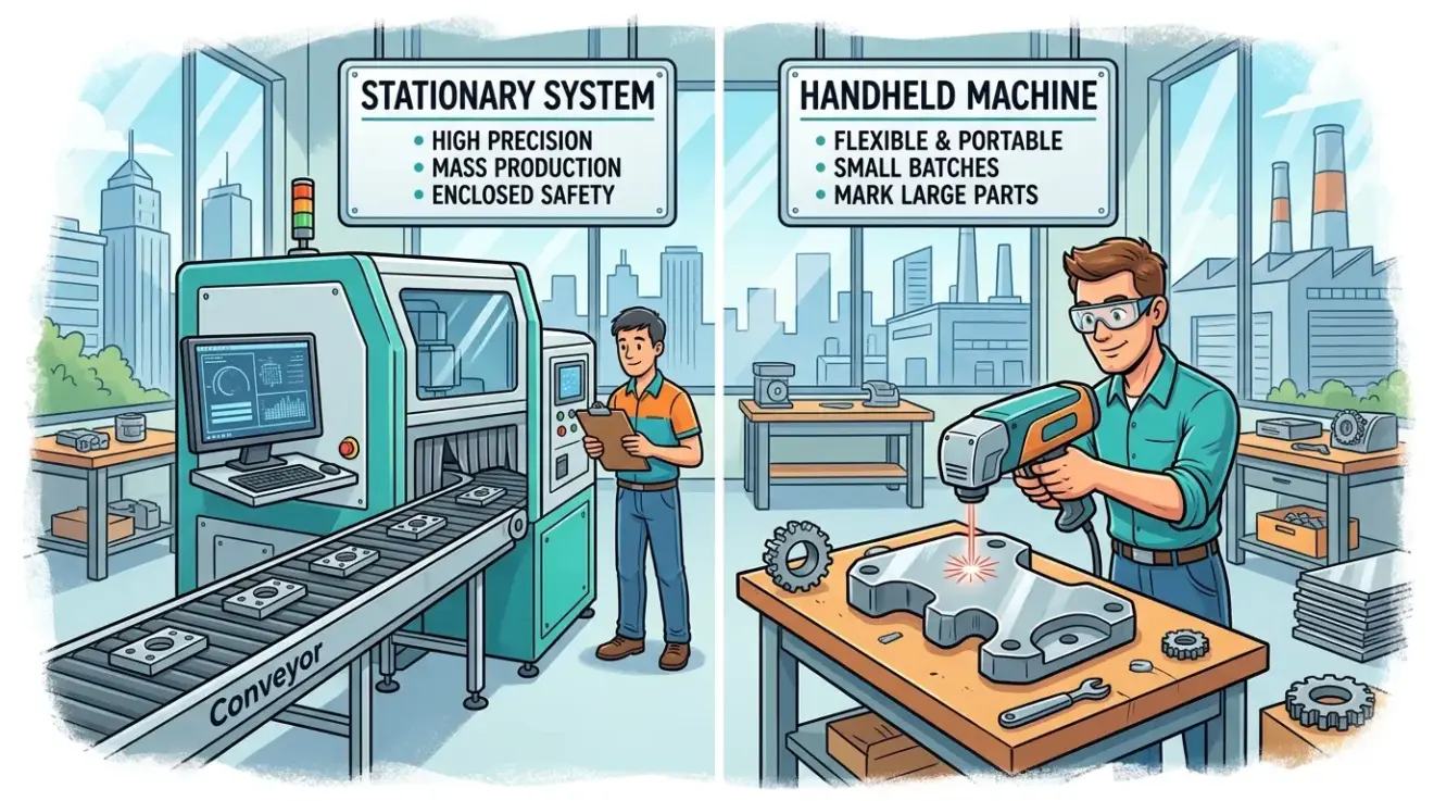 Handheld Laser Marking Machine vs Fixed Laser Marking System