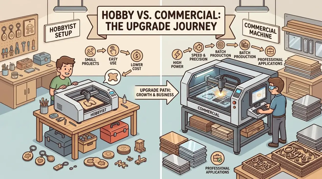 Hobby Laser Cutter Vs. Commercial Laser Machine