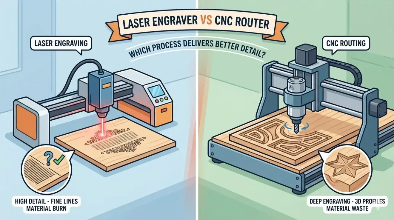 Laser Engraver vs CNC Router for Wood Products