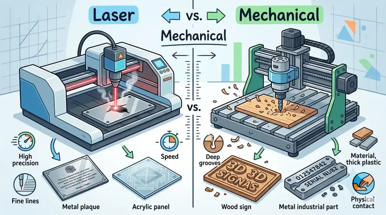 Laser Etcher vs Mechanical Engraving Machine