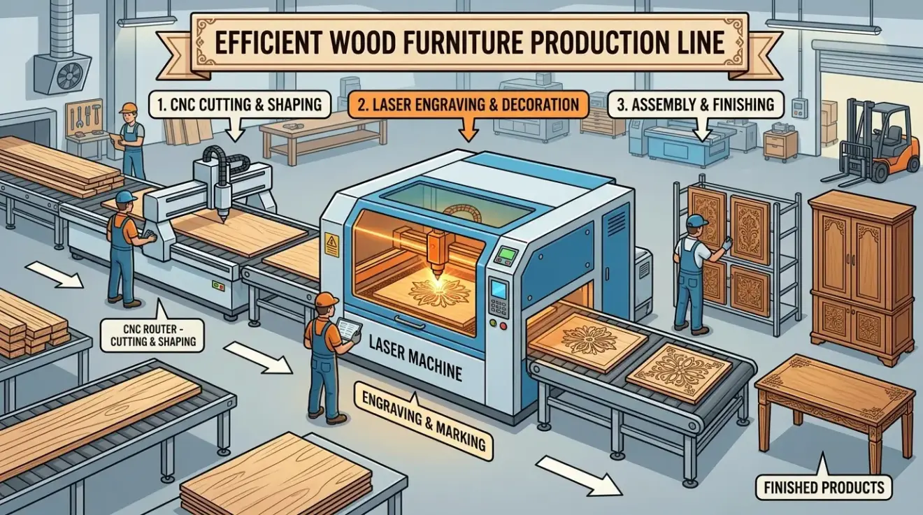Laser Machine for Wood Furniture Components