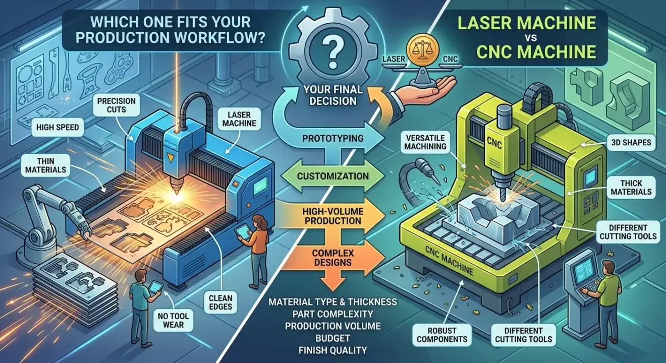 Laser Machine vs CNC Machine Which One Fits Your Production Workflow