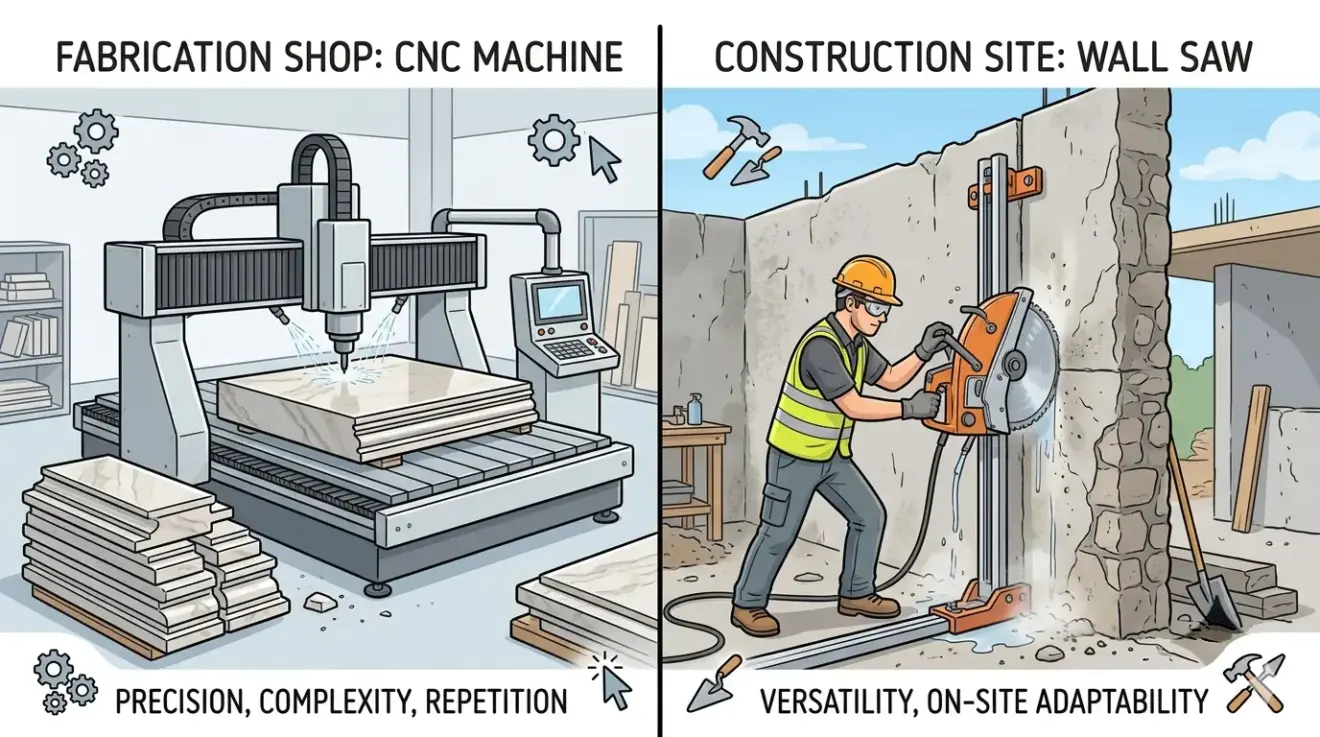 Stone CNC Machine vs. Wall Saw