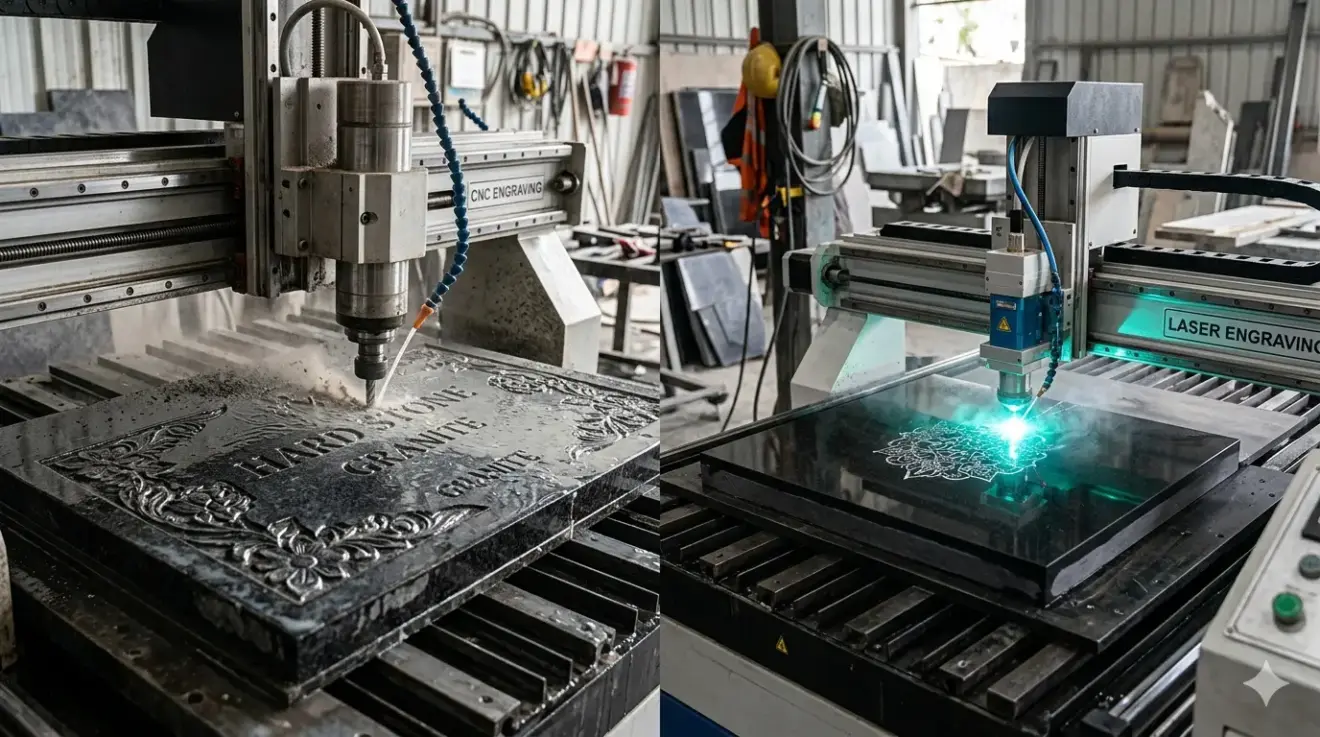 Stone Engraving Machine vs Laser Engraver