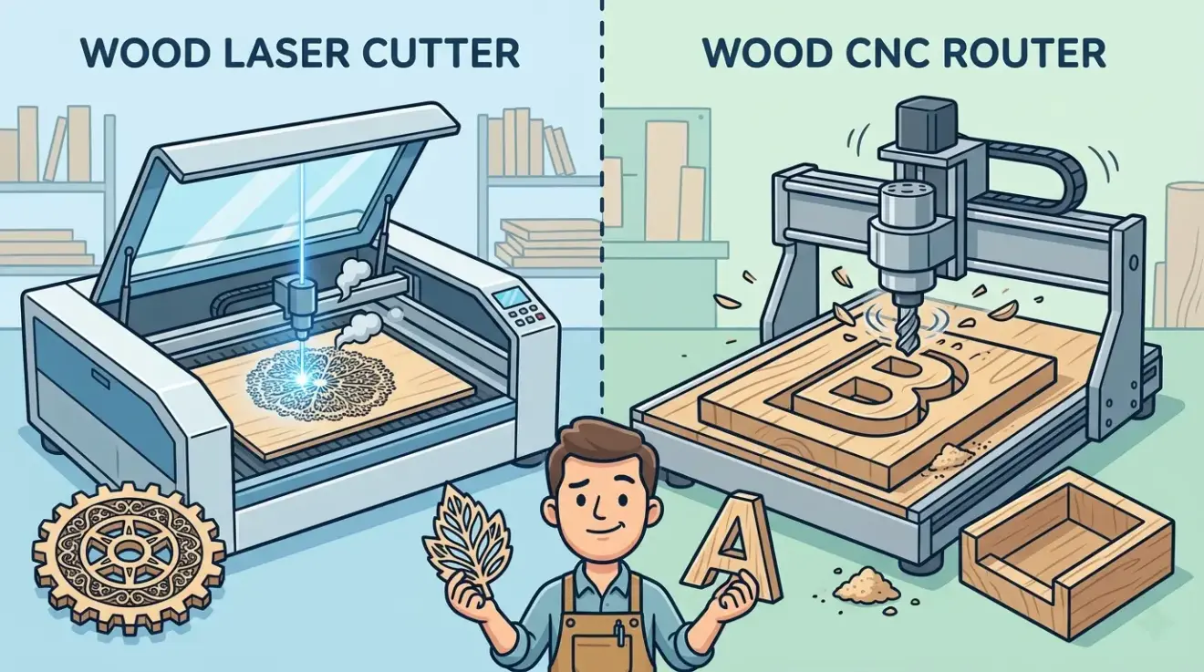 Wood Laser Cutting Machine vs CNC Router