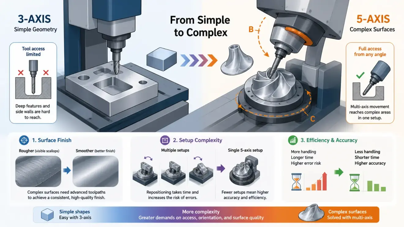 3D CNC Machining Explained What Changes When Parts Need Complex Surfaces